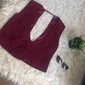 Wine plunge crop top